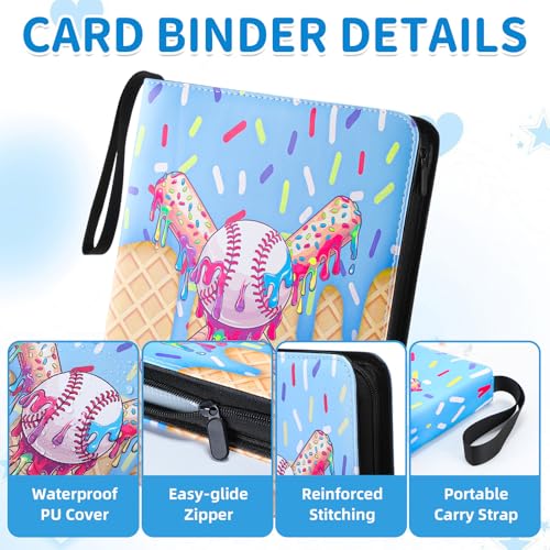 Ice Cream Drip Baseball Card Binder Album 440 Pocket Classic Blue - Jaloro Variation