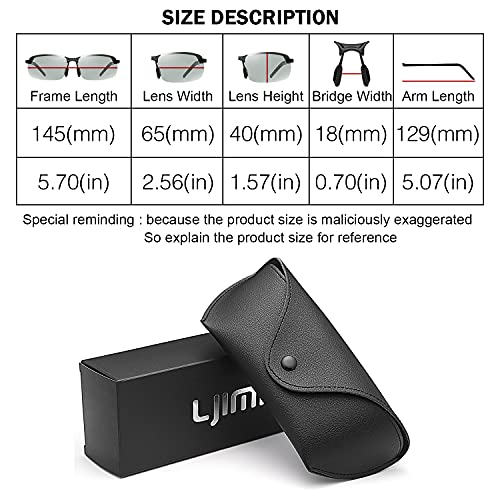 YIMI Polarized Photochromic Safety Sunglasses - Black Frame for Men Women Day Night