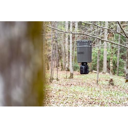 Moultrie 40lb All-in-One Directional Hanging Deer Feeder - 40lb Capacity - Metal Hopper Fish Feeder - Digital Timer with 4 Daily Feeds - Moultrie Connect Bluetooth