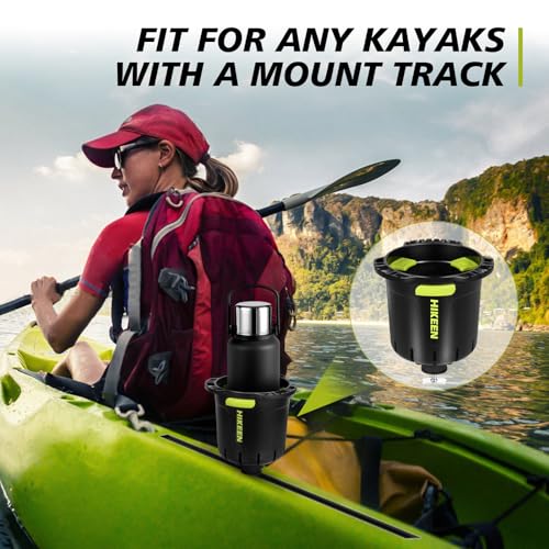 Kayak Cup Holder with Rubber Tab, Multi-Functional Cup Holder for Kayak Water Bottle Holder, Drinks Holder, Fishing Tool, Lures Storage, Kayak Track Mount Install(1Pack)