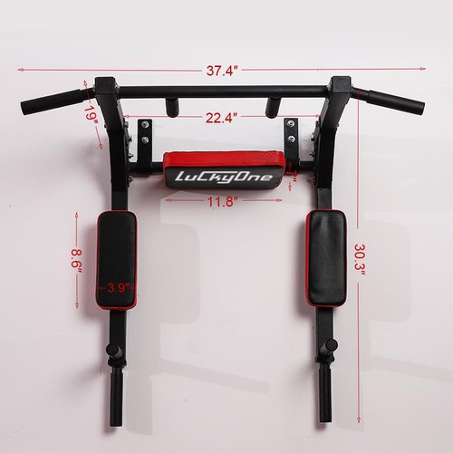 Multifunctional Wall Mounted Pull Up Bar, Heavy Duty Steel Chin Up Bar,Dip Station for Indoor Workout