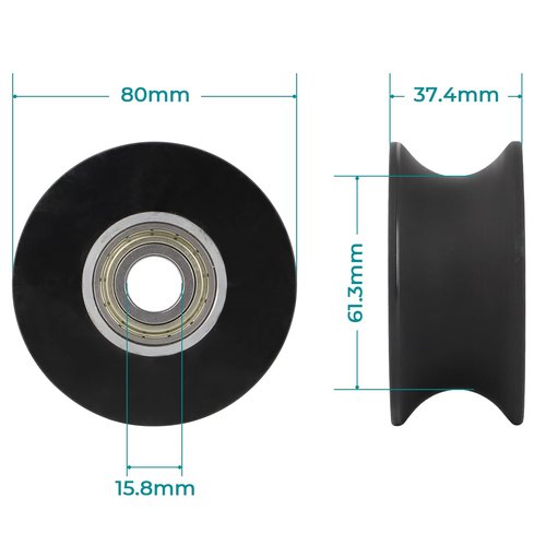 Elliptical Roller Wheel 340773 Polyurethane 90°Hardness Quiet LongLasting Fits For TreadLife For ProForm For NordicTrack