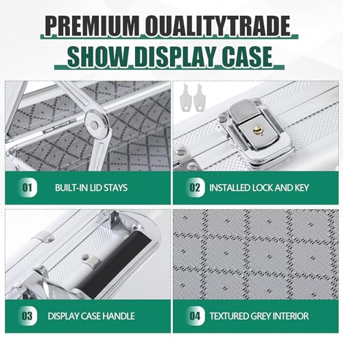 Silver Trade Show Display Case Tabletop Aluminum & Acrylic 16x12 with Locks