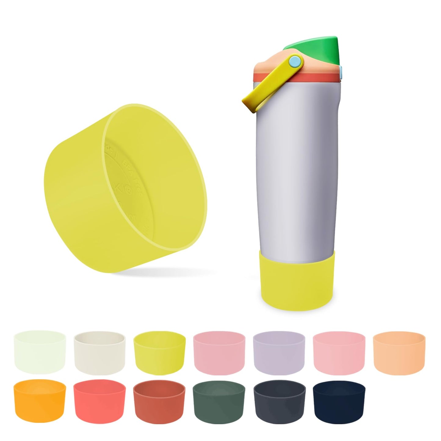 Kaitiaki Silicone Boot for Owala 30oz & 40oz FreeSip Sway Bottles & Tumblers - Non-Slip, Scratch-Resistant, Stability Enhancer, Available in 12 Colors (Opal Dream Yellow)