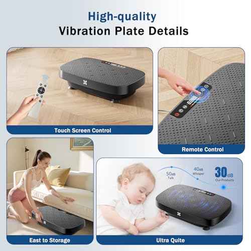 Vibration Plate Exercise Machine for Lymphatic Drainage Weight Loss, Shake Plate Whole Body Workout Waver Vibrating Plate Platform, Fitness Equipment for Fat Burner Gifts for Women Men