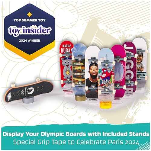 Tech Deck, Competition Legends 8-Pack Fingerboards with Collectible Cards, Olympic Games Paris 2024, Customizable Mini Skateboards, Kids Toys for Ages 6 and up