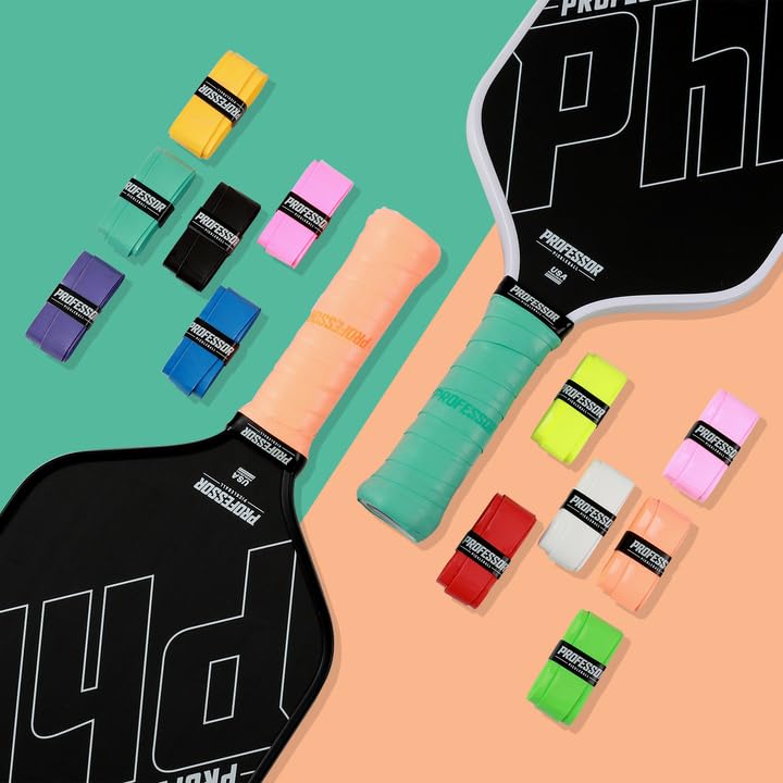 Professor P-Tac Pickleball Overgrip Spectrum 12-Pack Max Tacky Moisture-Wicking Anti-Slip