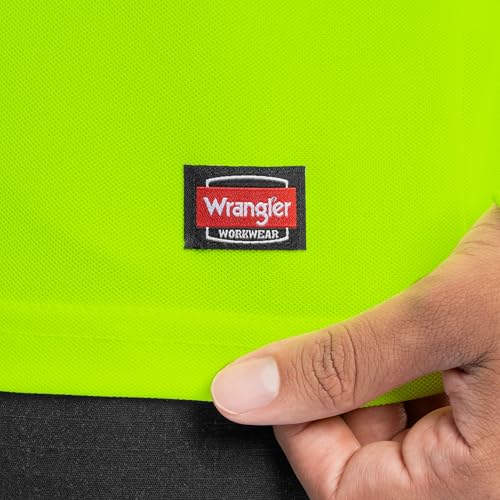 Wrangler Workwear Men's Long Sleeve UPF 40 Raglan Hoodie - Large, Safety Yellow