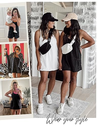 Lentta Womens Athletic Sleeveless Mini Dress with Built-in Shorts X-Small Black