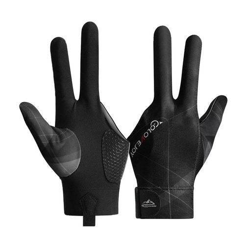 Wnddle Pool Glove Left Hand, Billiard Pool Gloves for Left Hand 3 Finger, Snooker Cue Sport Glove Popular, Billiards Glove, Sizes for Men & Women (Black)