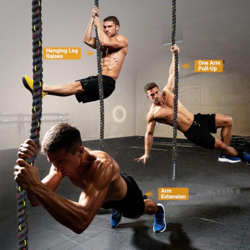 Heavy Duty Climbing Rope Gym Workout 1.5 Inch Diameter 10FT - Indoor Outdoor Exercise Rope