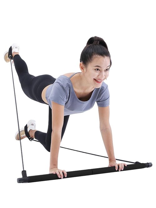 Pilates Bar Kit with Resistance Bands Multifunctional Pilates Bar for Women & Men Exercise Fitness Equipment for Women & Men Home Gym Pilates Yoga(COLOR:Purple)