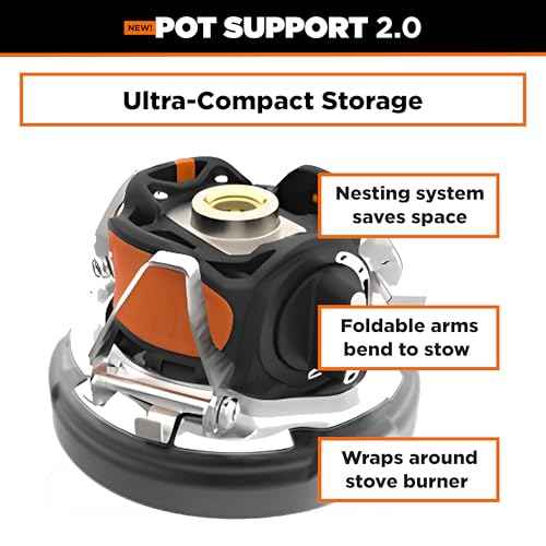 Jetboil Pot Support 2.0 with Foldable Arms for 2025 Jetboil Camp Stove Models, New for 2025