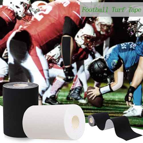 popbob Turf Tape Football Sports Athletic Tape, 4 Inch x 16.4 Feet Waterproof Extra Wide Kinesiology Tape for Arm, Black