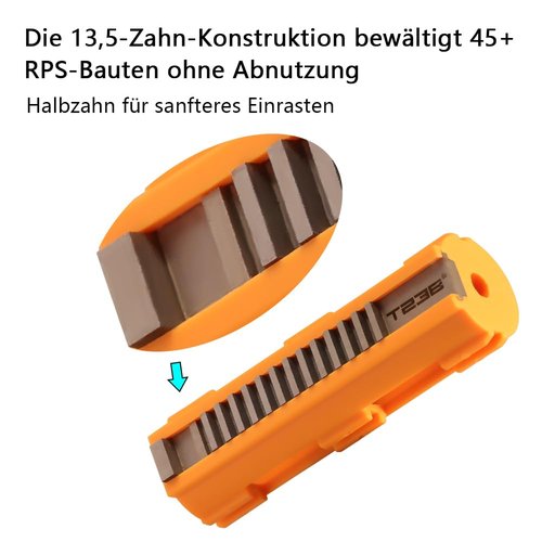 T238-AEG Piston Rack Pro Edition, Compatible with Airsoft AEG Ver.V2/V3 Gearbox Upgrade Kit Set for M4/AK/MP5/G36/P90/AUG/VECTOR, and Other Compatible Models(Orange)