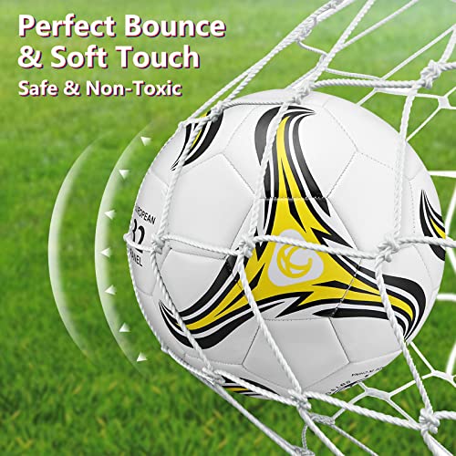 Soccer Balls Set with Pump - Size 3, 4, 5, Mixed Styles - 4 Pack