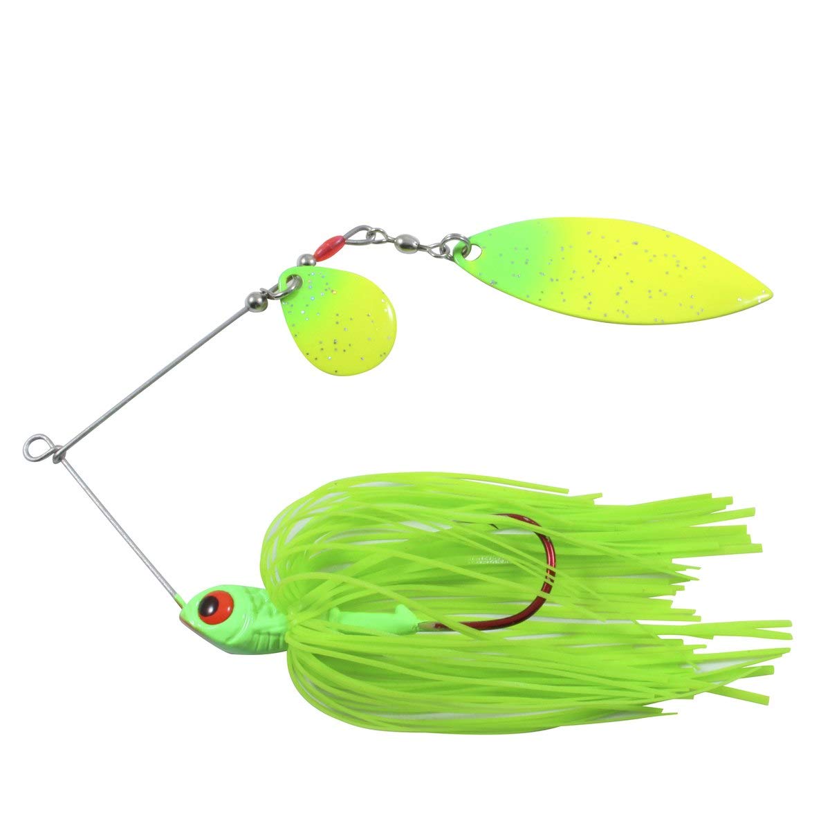 Northland Fishing Tackle Reed Runner Tandem Spin - Premium Spinner Baits for Freshwater - Lures for Bass, Pike, and Musky, White Shad, 3/8 Oz