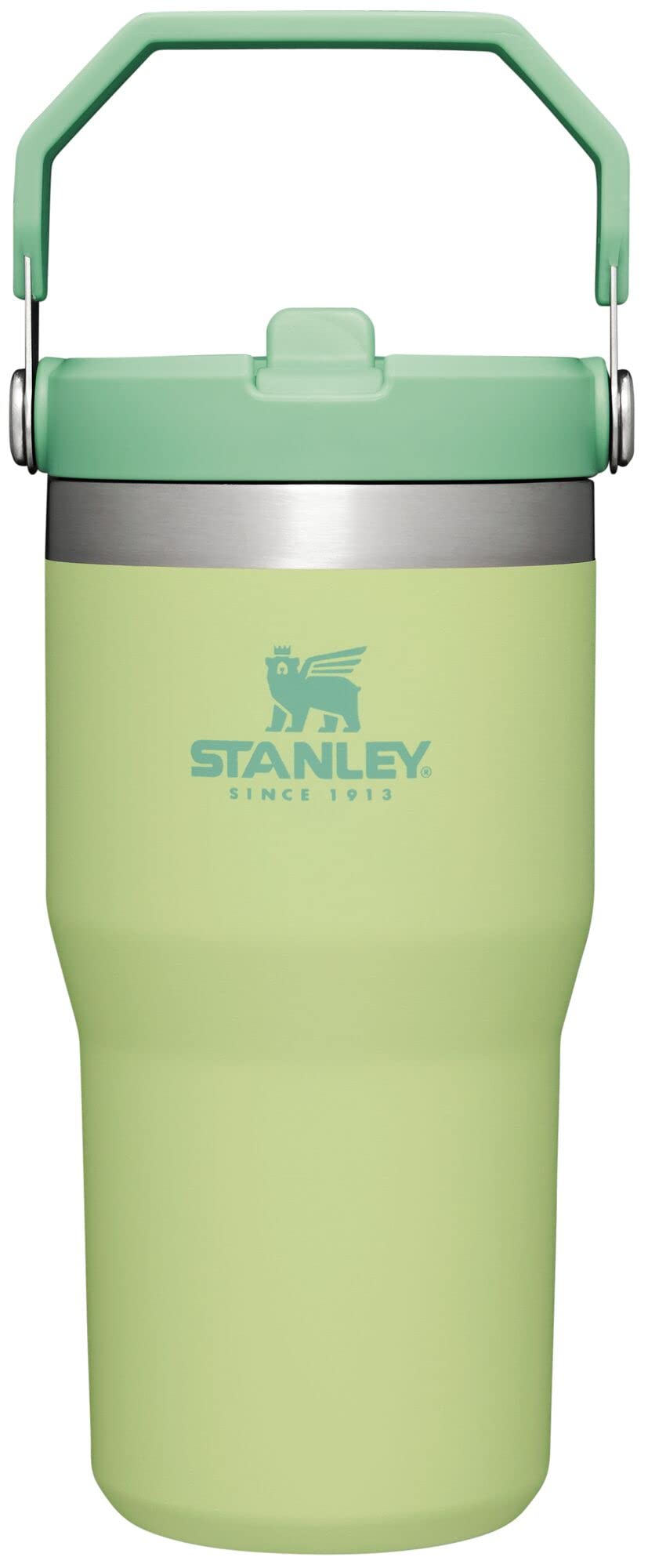 Stanley IceFlow Flip Straw Tumbler with Handle 20 oz | Twist On Lid and Flip Up Straw | Leak Resistant Water Bottle | Insulated Stainless Steel |BPA-Free | Citron