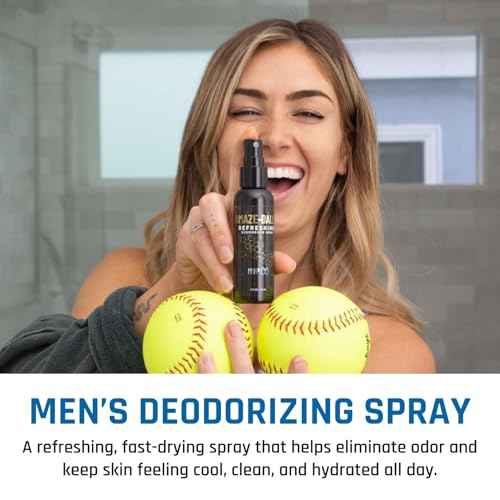 Derm Dude Amaze Ball Deodorant Spray for Men | Anti-Chafing Groin & Sack Spray with DeoPlex & Aloe Vera | Odor & Sweat Control for Private Parts | Strawberry Lollipop Scent, Talc-Free, 2oz