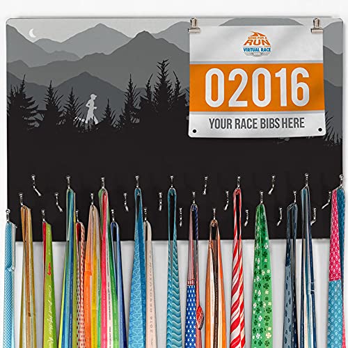 Gone For a Run Hooked On Medals Hanger & Bib Display | Run Your Terrain