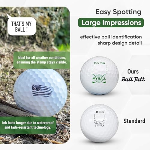 Golf Ball Stamp Self-Inking Marker - USA Flag Variation, Waterproof, Quick-Dry