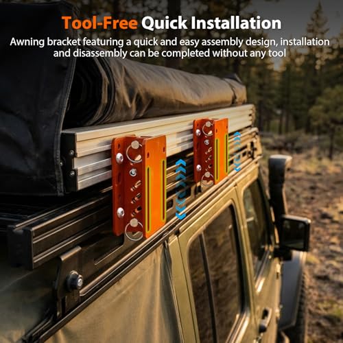 Universal Roof Rack Awning Mounting Brackets Quick-Release Set for SUVs