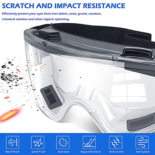 Anti-Fog Safety Goggles ANSI Z87.1 Glasses, Clear Protective Eyewear for Lab and Work