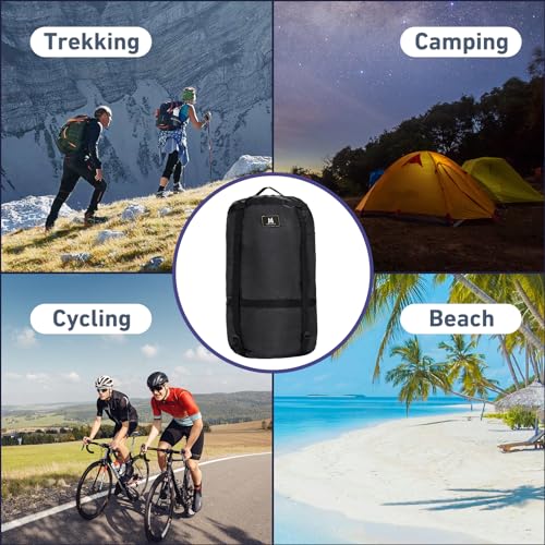 Black 45L Compression Sack for Camping & Hiking Gear - Space Saving Water Resistant Nylon Storage Bag