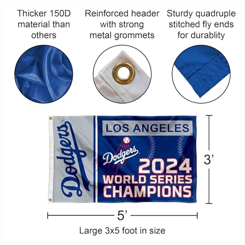 WinCraft Los Angeles Dodgers World Champions 2024 3x5 Foot Grommet Banner Flag