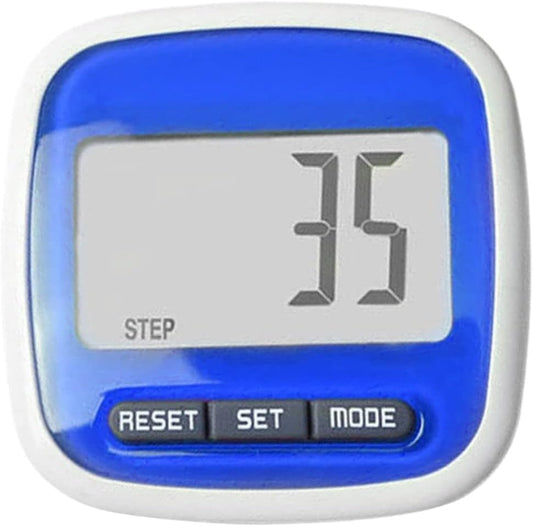 1PC Pocket Pedometer with Belt Clip Pocket Step Counter, Pedometer Step Counter Walking Distance Calorie with Large LCD Display and Belt Clip (Blue) Running