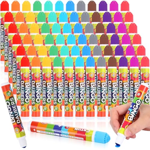 72 Pack Dot Markers Art Coloring Supplies - 12 Bright Colors, Bingo Daubers