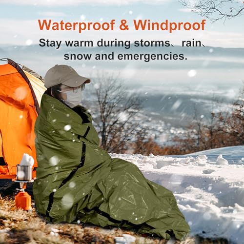 Emergency Sleeping Bag 3 Pack - Thermal Waterproof Mylar Bivy for Adults