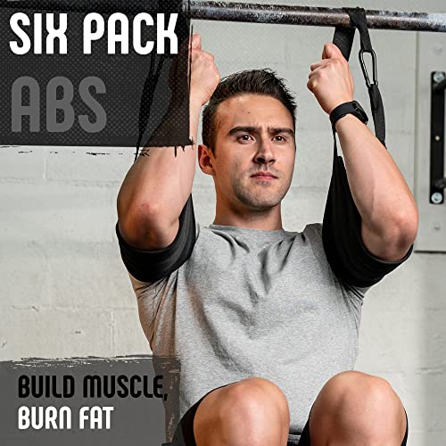 Green Hanging Ab Straps for Pull Up Bar 2 Pack - Leg & Knee Support Sling, Workout Fitness Equipment
