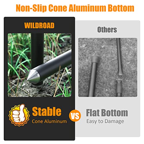Wildroad 7.7 Ft Telescoping Aluminum Tarp Poles with Non-Slip Cone Bottom - Set of 2