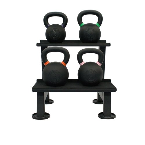 Gronk Fitness Kettlebell Rack | 2-Tier Heavy-Duty Weight Storage Shelf for Home Gym | Scratch-Resistant Padded Shelves | Organize Kettlebells, Dumbbells, and Gym Equipment | Easy Assembly
