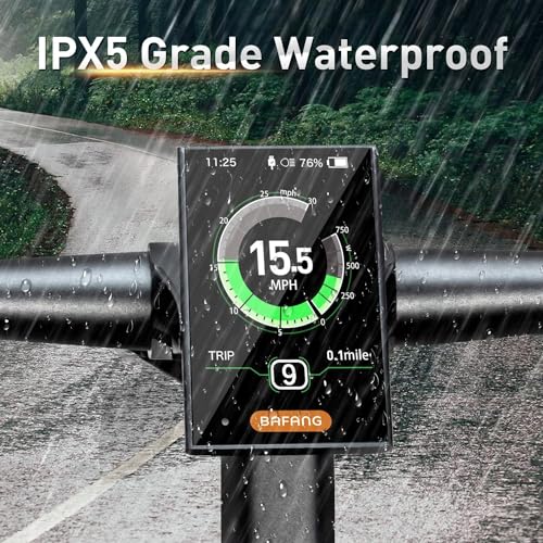 BAFANG 3.5in eBike Display DPC18 for BBS01B BBS02B BBSHD Mid Motor 0-9 Pedal Assist Levels eBike Computer Display with Automatic Backlight UART Protocol