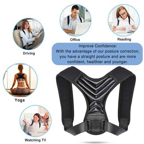 Posture Corrector, Back Brace for Women and Men, Adjustable Back Support, Shoulder Straightener for Improving Hunchback, Providing Pain Relief from Neck, Shoulder, and Upper Back