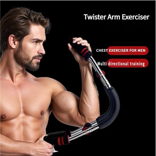 WNOEY Twister Arm Exerciser,Adjustable Spring Workout Bar, Forearm Triceps Chest Enhanced Exercise Strengthener,Portable Home Fitness Equipment