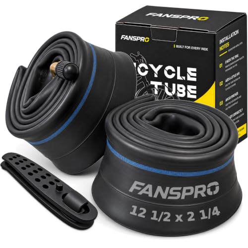 12.5 x 2.25 Inch Bicycle and Scooter Inner Tubes with Angled Valve - 2 Pack
