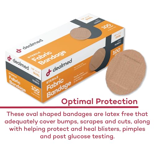 Dealmed Oval Spot Bandages - Latex-Free Non-Stick Wound Care - 300 Count (3 Pack, 100 Count Each)