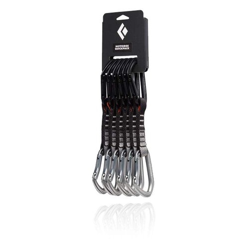 Black Diamond Hotforge Quickdraw Quickpack 12cm (6 Pack), Hotforge Straightgate (top) and Hotforge Bentgate (Bottom), Light Gray