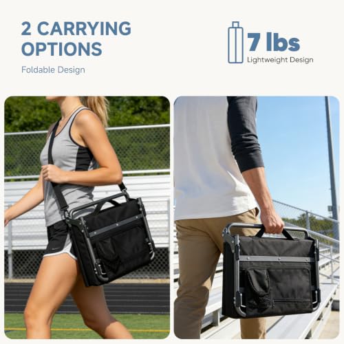 Padded Stadium Seat with Back Support - Wide Bleacher Chair for Outdoor Events