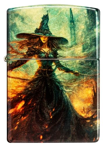 Zippo Mythical Lighter - 540 Tumbled Brass Fire Mage, Windproof Refillable