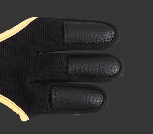 EQQAJVTY Archery Three-Finger Finger Gloves Thickened Fingertips Traditional Recurve Bow String Gloves (Grey,Medium)
