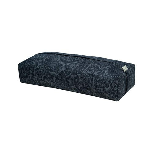YOGA DESIGN LAB | The Yoga Bolster | Comfortable, Supportive Eco-Friendly Luxury Yoga Cushion | Recycled Plastic Bottle Microfiber | Natural Cotton, Foam Filling (Mandala Charcoal)