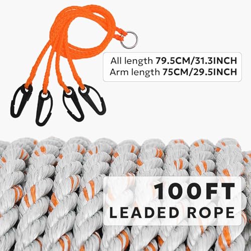 Crab Trap Float Kit with 100ft Sinking Rope & Harness - Variation of Leaded Core Rope+Crab Trap Float Kit