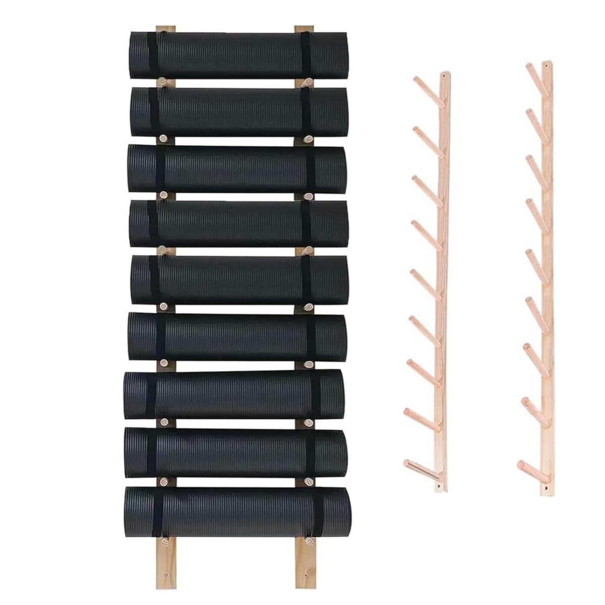 JVHOO Yoga Mat Holder Wall Mount, Yoga Mat Storage Racks, for Home, Commercial Gym, Freestanding Display Shelf (9 Layer)