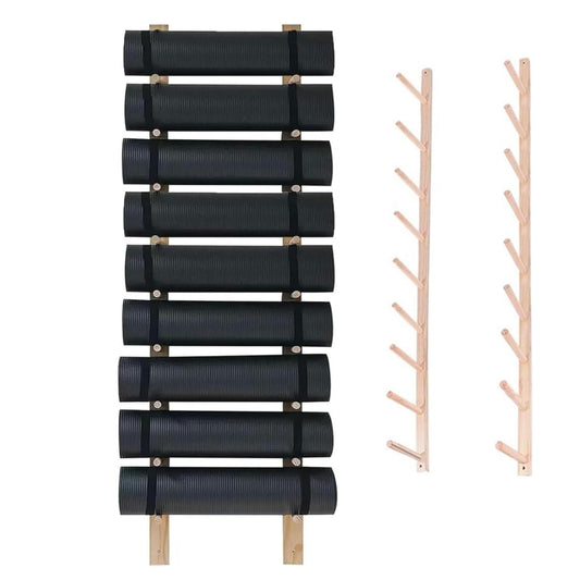 JVHOO Yoga Mat Holder Wall Mount, Yoga Mat Storage Racks, for Home, Commercial Gym, Freestanding Display Shelf (9 Layer)