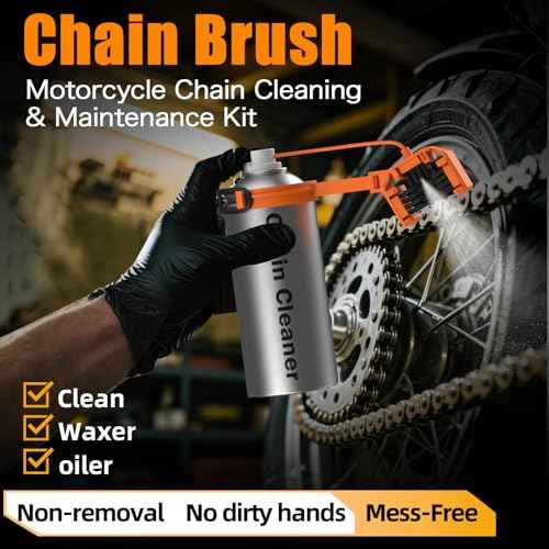 Motorcycle Chain Cleaning Kit, Motorcycle Chain Cleaning & Lubrication Kit, Compatible with Motorcycles, Streetbikes & Motorsport Bikes, Chain Oiler Tool with Applicator for 428/520/525/530 Chains
