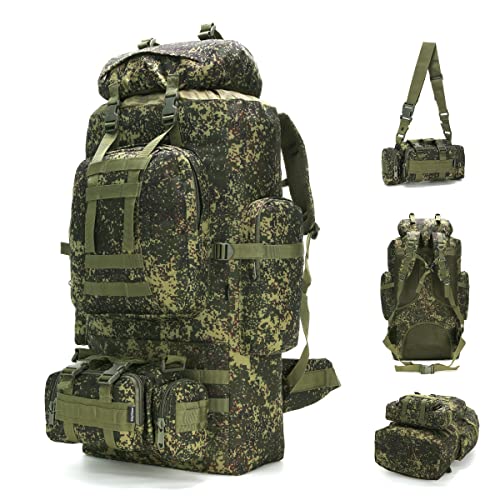 Large 100L Military Camping Hiking Backpack Molle Rucksack Russian Camo
